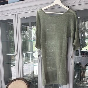 Green Knit Sweater Dress